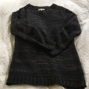 Black with brown marl tunic-length sweater